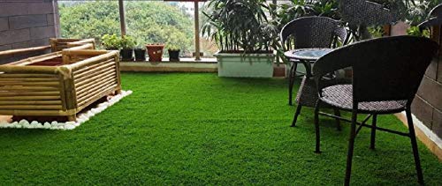Yarlen Collection 50MM Polyester High-Density Artificial Grass Carpet Mat for Balcony, Lawn, Door 2x5ft