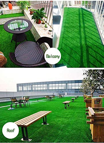 Yarlen Collection 50MM Polyester High-Density Artificial Grass Carpet Mat for Balcony, Lawn, Door 2x5ft