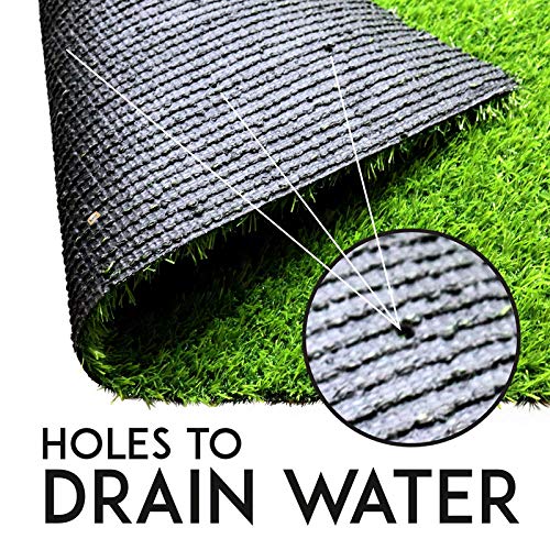 CHERISH Loomtex 45MM High-Density Artificial Grass Carpet for Balcony & Garden, Lush Natural Green (5x10 ft)