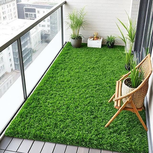 Haven Sizzler 25mm High-Density Green Artificial Grass Mat (3×4 ft) – Durable Lawn, Balcony & Door Turf SPGSMT25