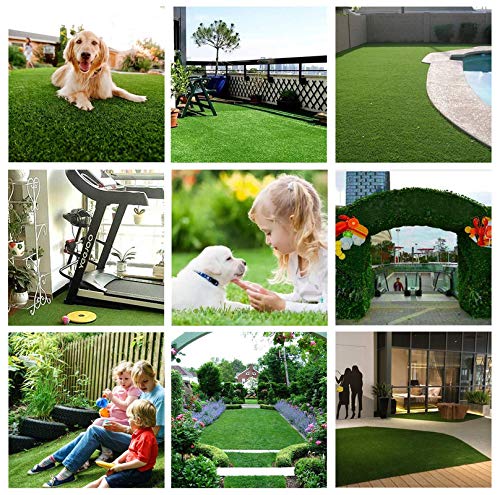 CHERISH Loomtex 45MM High-Density Artificial Grass Carpet for Balcony & Garden, Lush Natural Green (5x10 ft)