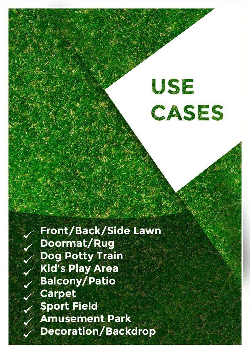 Skyline Contract Artificial Grass Mat for Outdoor Balcony Decor 16"x24" Green Lawn Floor Carpet Waterproof