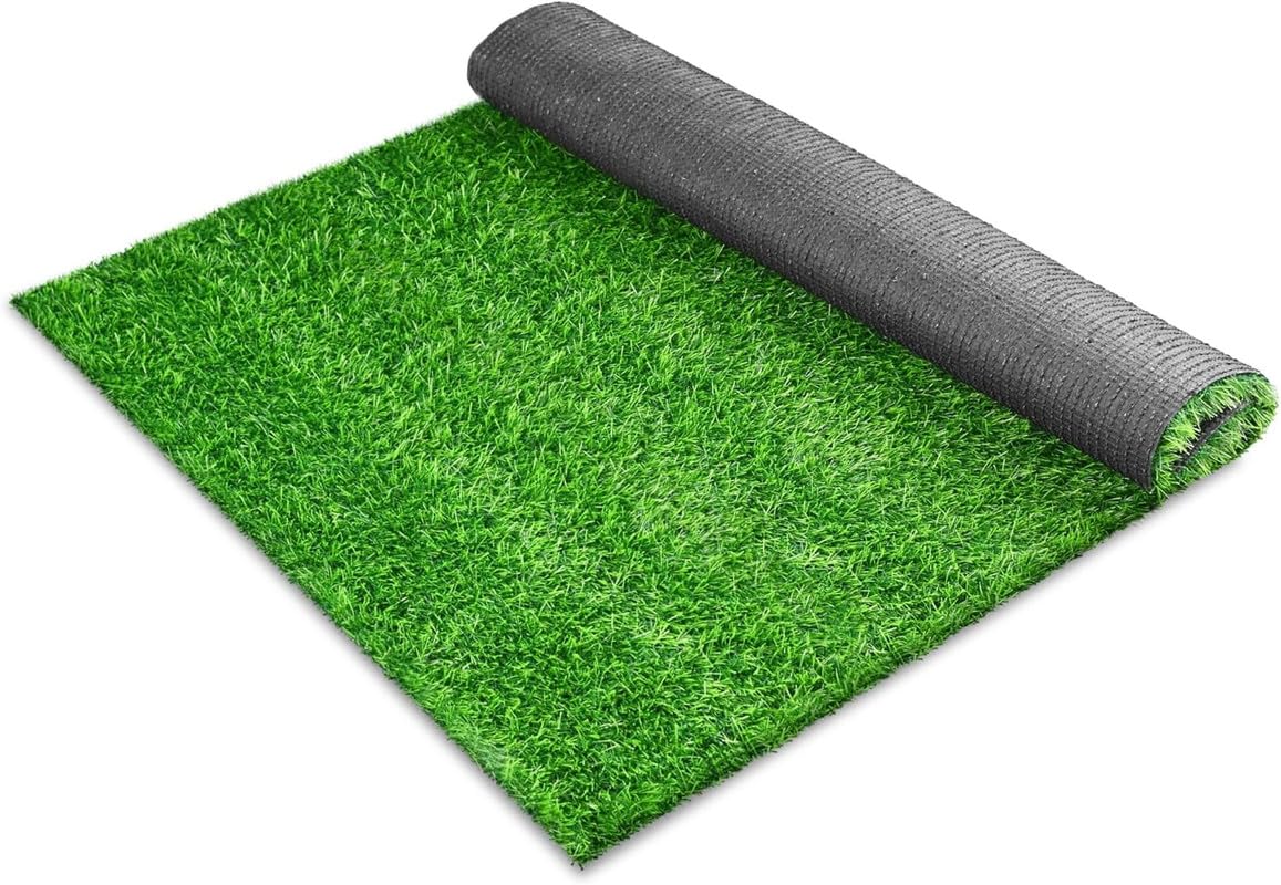 Carpet Aura 25MM Polyester Blend High-Density Artificial Grass Carpet Mat Doormat for Balcony & Lawn 1.5x2 FT