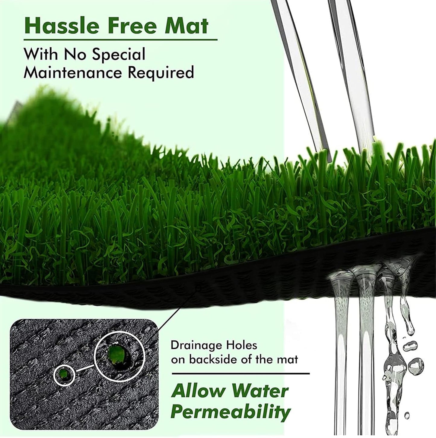 AALIA GLOBAL Green Artificial Grass Carpet for Balcony & Floor – Durable Fake Grass for Indoor/Outdoor, 2x1ft, 35mm Pile
