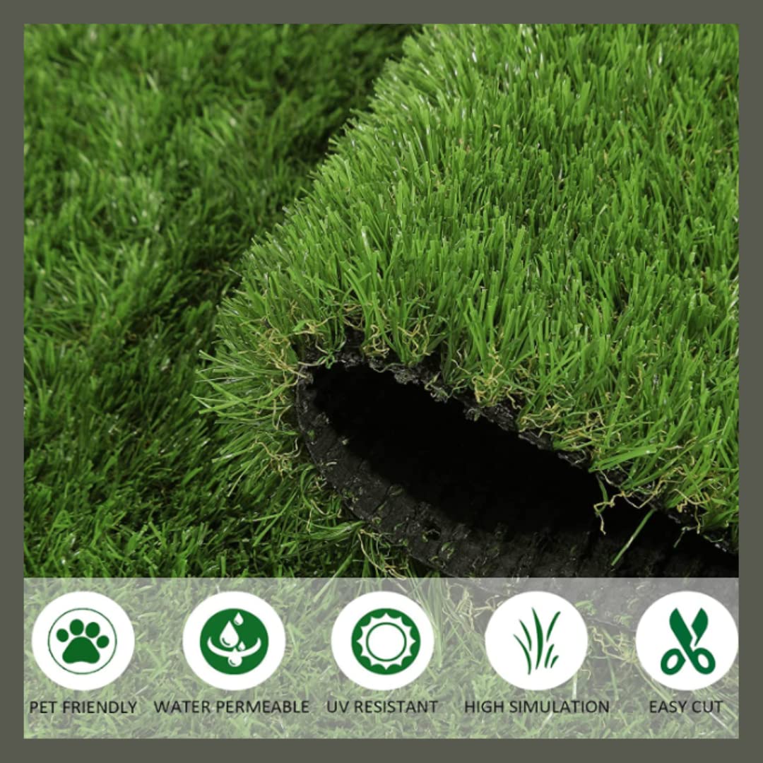 Ardex High Density Artificial Grass Carpet 35mm Natural Green Turf Mat for Home, Garden & Balcony - 6.5ft x 10ft