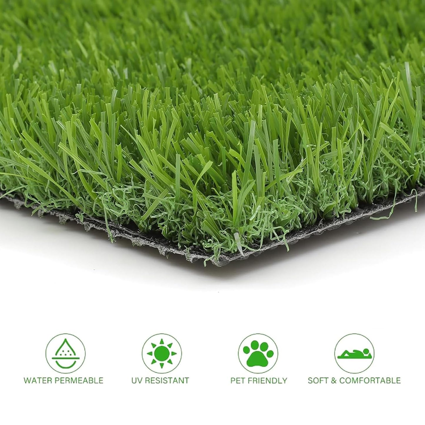 FRESCOHOOK Green Artificial Grass Mat for Balcony & Floor – Durable Waterproof Lawn Rug 4x1 Ft, 45MM