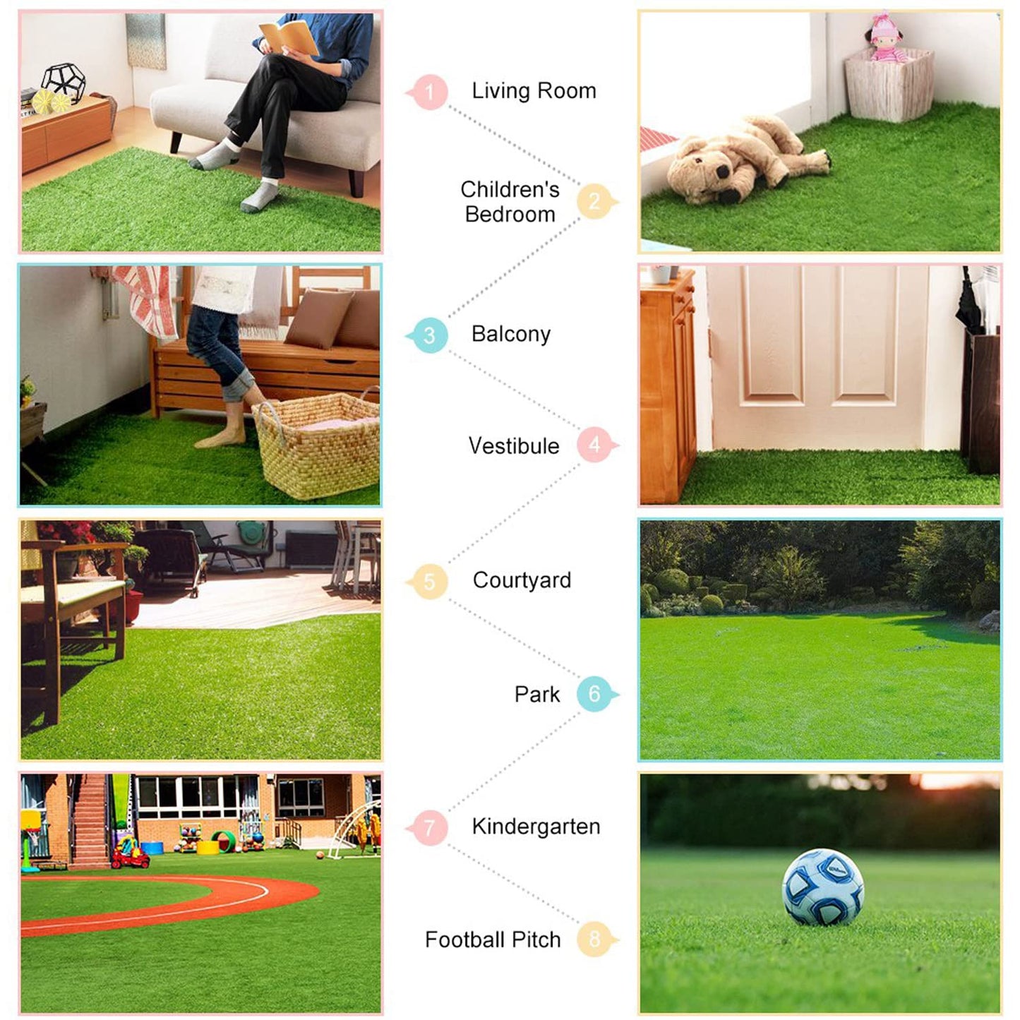 Sapphire Pristine 40MM Artificial Green Grass Mat 5x4 Feet for Home, Balcony, Terrace & Garden Decor SPGSMT25