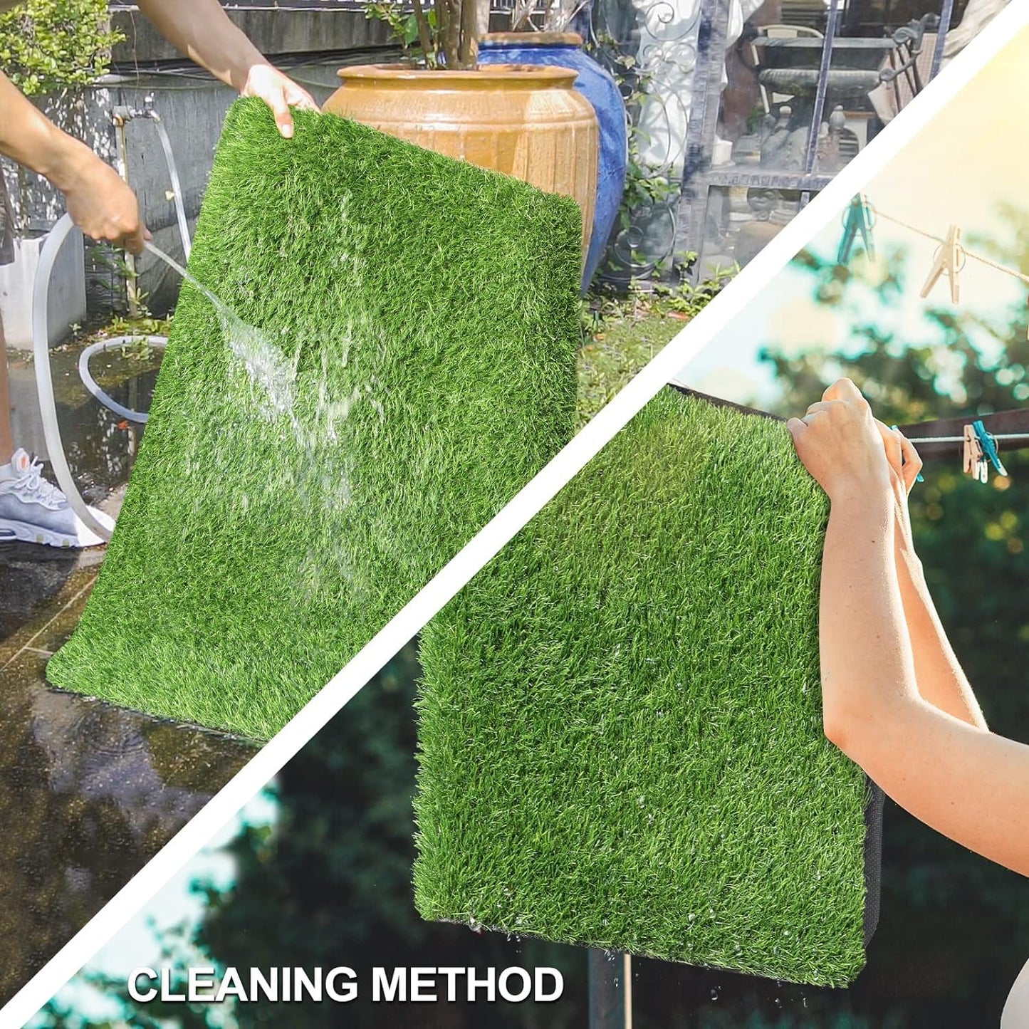 Purvio Light 40mm Realistic Anti-Slip Artificial Green Grass Mat for Home, Balcony & Floor Carpet