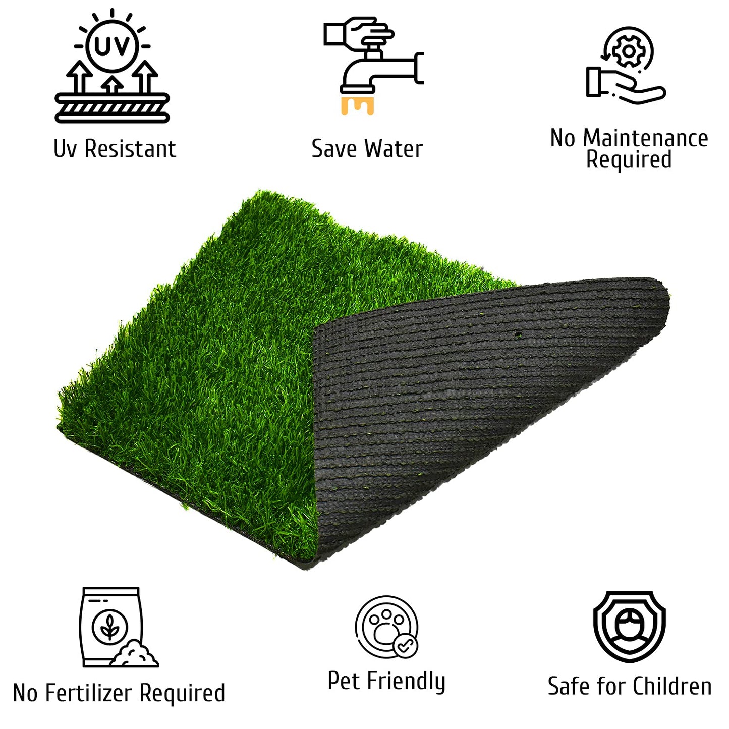 Homivista 25MM High-Density Artificial Grass Carpet Mat for Balcony, Lawn, Garden, Terrace & Office