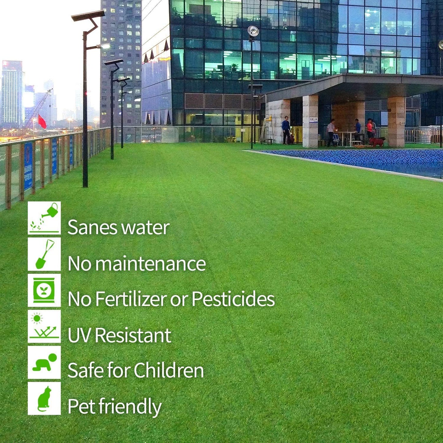 Haven Haven 45mm Soft Durable Plastic Turf Carpet Mat, Artificial Grass 16" x 24" Green HEV11762