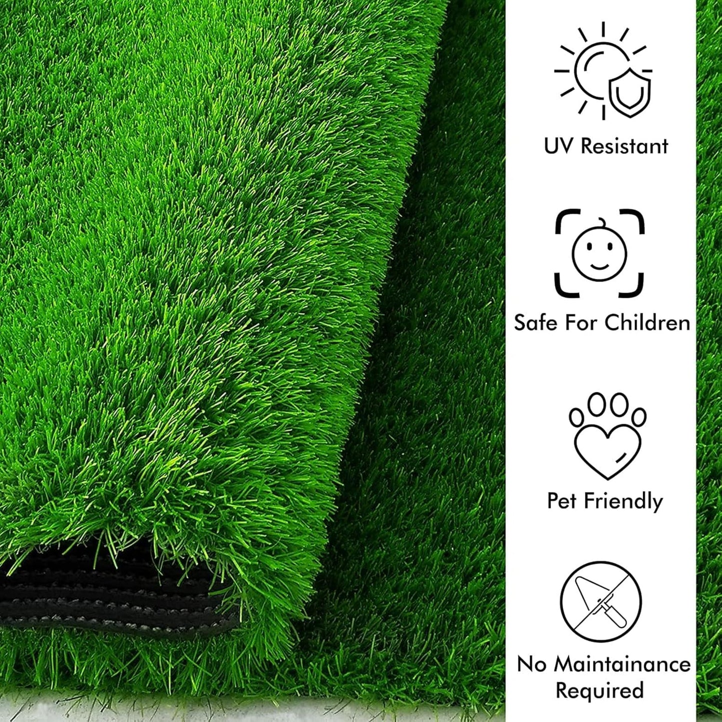 FrescoLand 35mm Waterproof Artificial Grass Mat for Balcony | Indoor & Outdoor Decor | Easy to Clean (15x23 Inch)