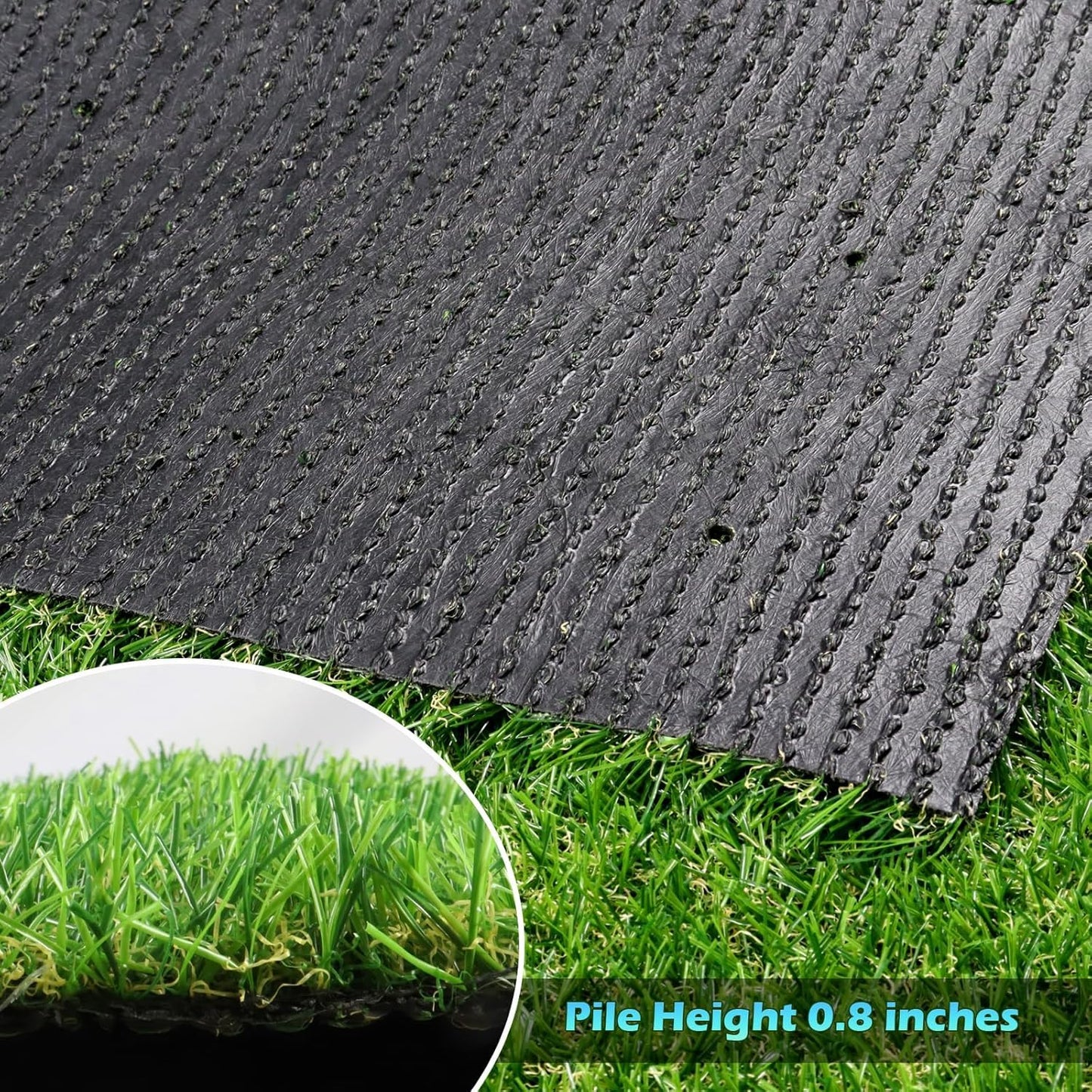 Swan POLYMERS 2x10ft Artificial Grass Mat, Waterproof, 25mm Thick, 4-Layer Protection for Balcony, Lawn, Door
