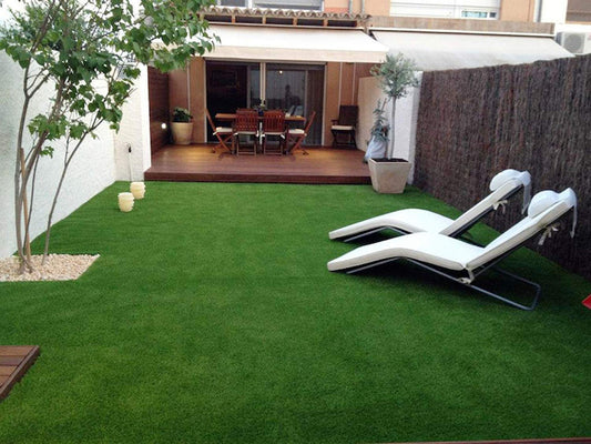 YOVINA COLLECTION 45MM High-Density Polyester Artificial Grass Carpet for Terrace, Roof & Garden with 4-Layer Protection