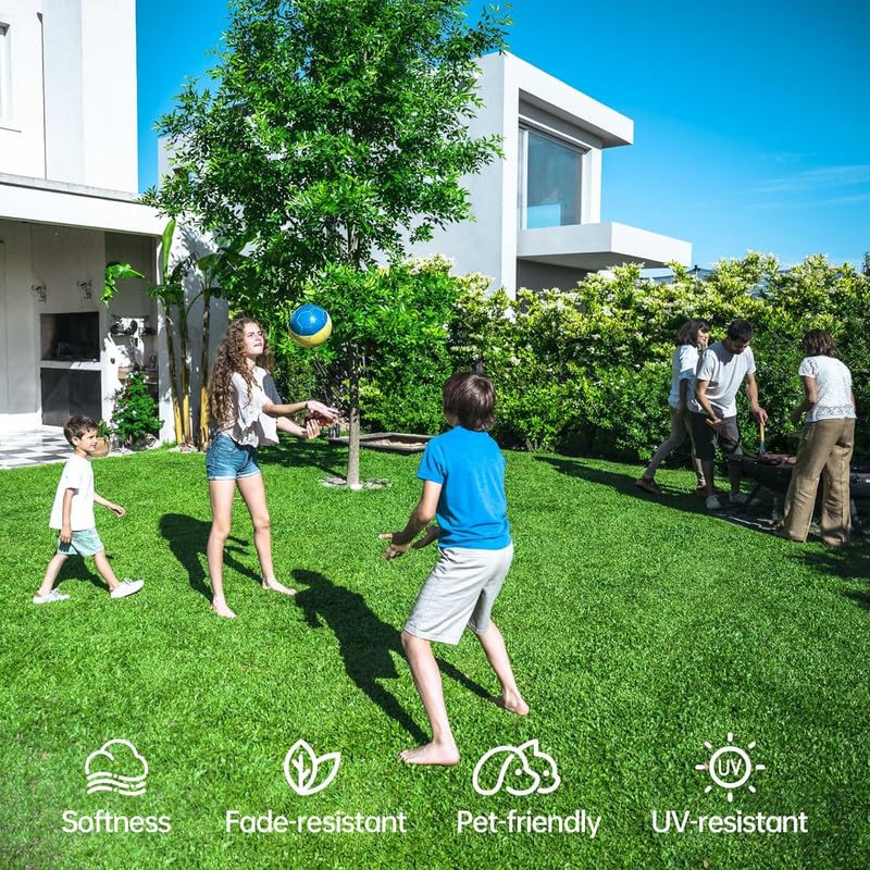 Carpet Aura 25MM Polyester Blend High-Density Artificial Grass Carpet Mat Doormat for Balcony & Lawn 1.5x2 FT