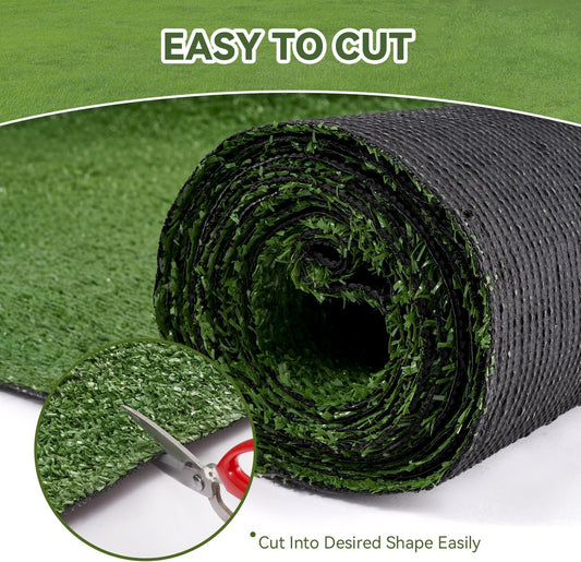 Swan POLYMERS 2x10ft Artificial Grass Mat, Waterproof, 25mm Thick, 4-Layer Protection for Balcony, Lawn, Door